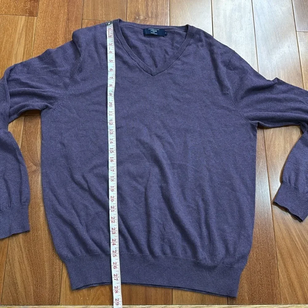 J Crew Sweater Mens Pullover Purple Cotton Cashmere‎ Preppy Casual Adult L